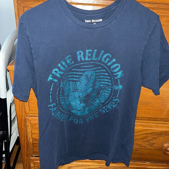 True Religion Short Sleeve Tees - Blue and Black - Picture 3 of 5